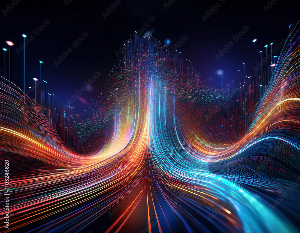 Poster dynamic data stream background