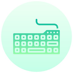 keyboard round gradient vector icon