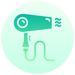 hair dryer round gradient vector icon