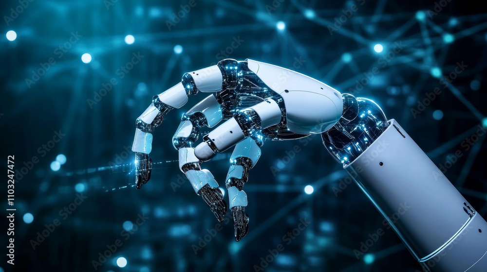 Poster concept industry 4.0. artificial intelligence automation of product manufacturing on smart factory. 