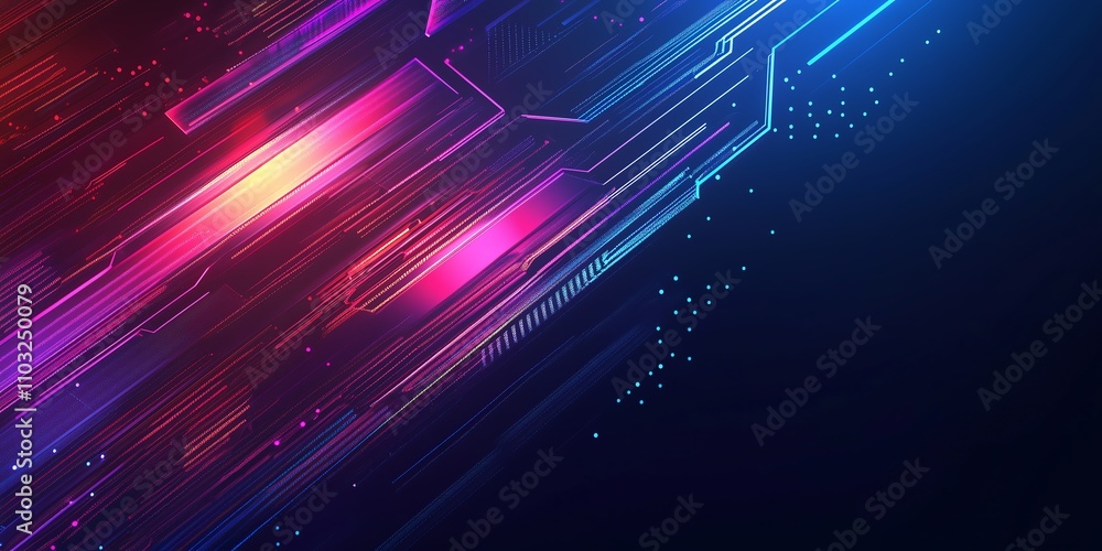 Aufkleber vibrant gradient abstract arrow with digital patterns on a sleek tech-inspired background, 3d render