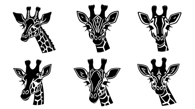 black jiraf head illustration