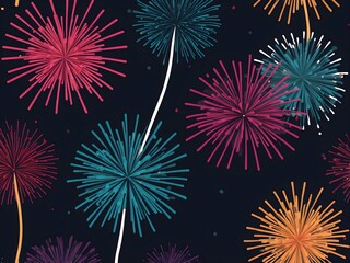 Fototapeta premium abstract fireworks background and space for text. Fireworks at Night 
