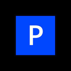Blue P Symbol
