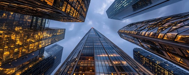 A futuristic financial hub at night, representing the pinnacle of wealth and development