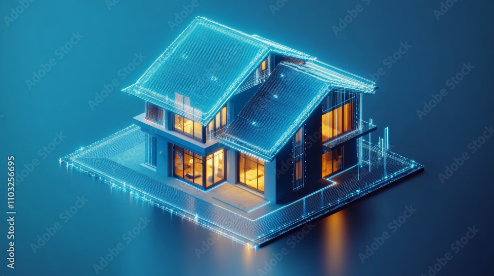 Poster smart home security system concept background. protection software of iot or internet of things. cyb