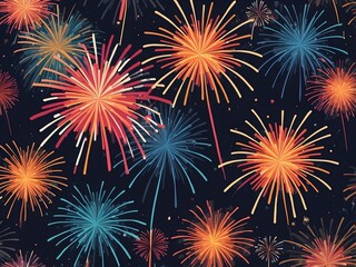 Naklejka premium abstract fireworks background and space for text. Fireworks at Night 