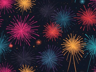 Naklejka premium abstract fireworks background and space for text. Fireworks at Night 