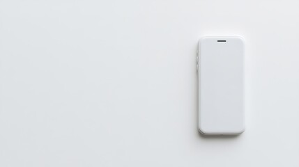 Minimalistic white smartphone on blank background
