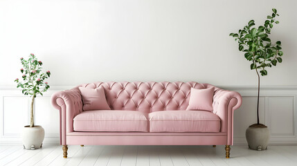 Modern style interior design 3d illustration