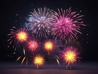 Naklejka premium Abstract firework background with free space for text