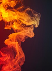 Abstract Orange and Red Smoke Art