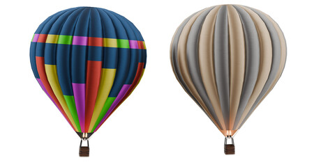 Obraz premium Colorful Hot Air Balloons isolated on white
