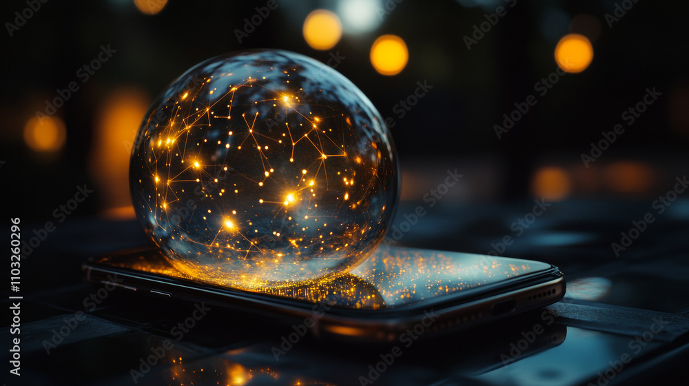 Poster high speed communications with world wide web from anywhere in world via phone mobile internet. holo