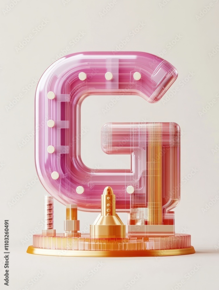 Poster 5g network sign. wireless internet symbol. 3d voxel vector illustration. front view.