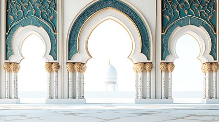 Fototapeta premium Intricate Islamic Art Patterns and Lanterns for Ramadan-Themed Decor