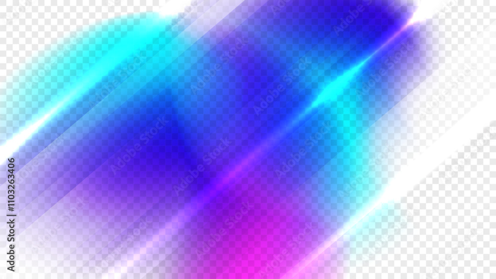 Aufkleber Abstract blurred round shapes and glowing lights. Vibrant colored gradients. Transparent background. Vector illustration.