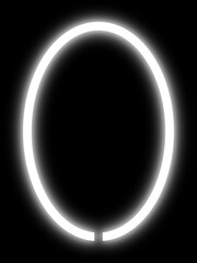 Blackboard and ellipse neon light with glowing. black border with gradient. abstract background copy space