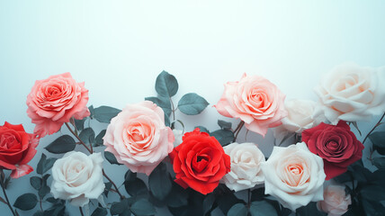 Obraz premium Beautiful Fresh Flower Bouquet with Vibrant Colors on White Background