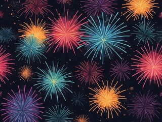 Abstract firework background with free space for text