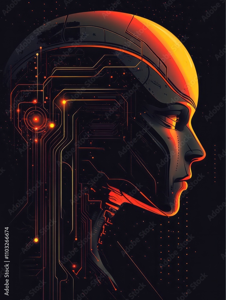 Poster artificial intelligence logo. artificial intelligence and machine learning concept. vector symbol ai