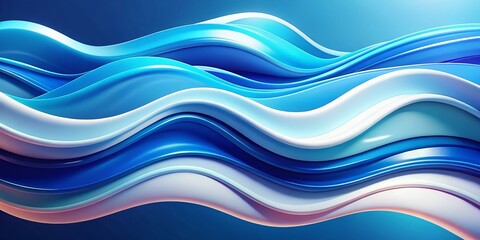 Abstract Blue and White Fluid Shape Background Design for Creative Banner Template, Capturing the Essence of Colorful Fluidity and Dynamic Motion in Landscape Photography