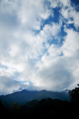 clouds in the mountains