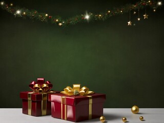 Christmas theme background, gift box and Christmas tree.