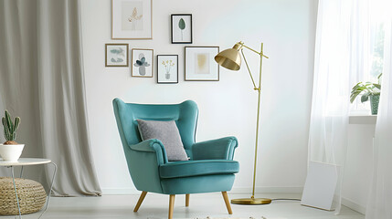 Modern style interior design 3d illustration