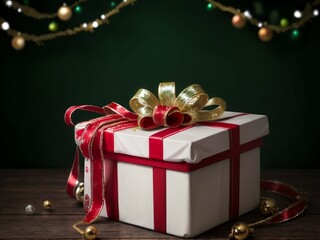 Christmas theme background, gift box and Christmas tree.