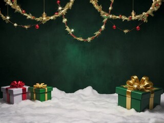 Christmas theme background, gift box and Christmas tree.