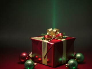 Christmas theme background, gift box and Christmas tree.