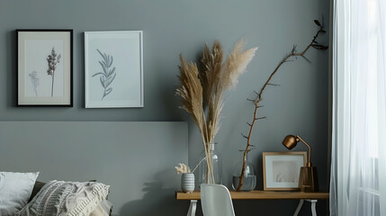 Modern style interior design 3d illustration