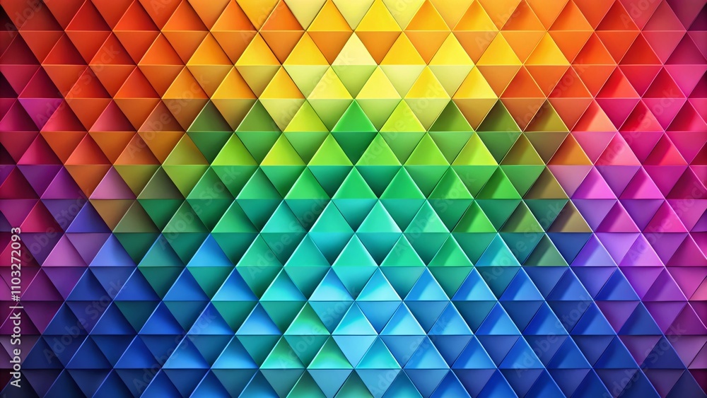 Poster abstract colorful rainbow triangle pattern background for vibrant product photography and creative d