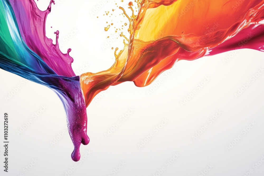 Poster dynamic splash of colorful liquids studio abstract art creative space close-up vivid expression for 