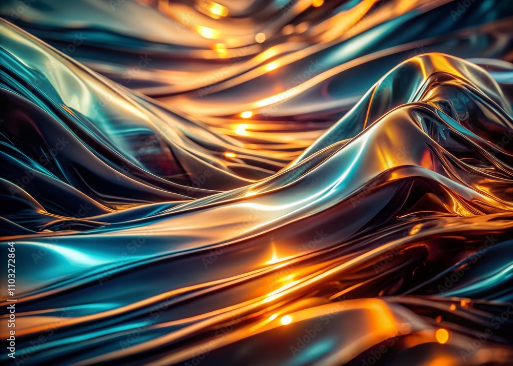 Aufkleber abstract dark plastic wavy background with long exposure effects, ideal for generative ai art and mo