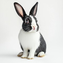 Obraz premium black and white rabbit isolated on white background