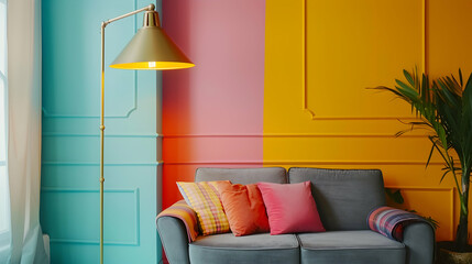 Modern style interior design 3d illustration