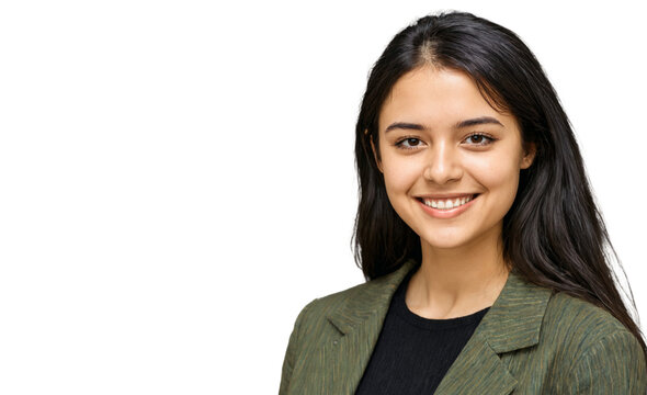 Young indian woman portrait standing against transparent background She wearing brown blazer - Powered by Adobe