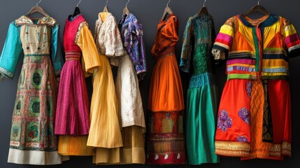 Traditional handmade garments from various global cultures