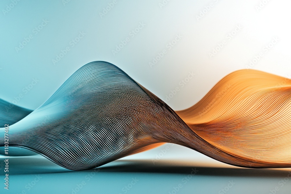 Poster dynamic waves in colorful flow abstract art digital design modern aesthetic artistic perspective vis
