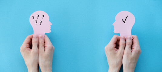 Conversation between people with questions and answers, A symbol for raising questions and getting...