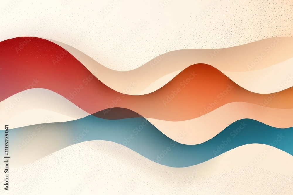 Poster dynamic abstract waves digital art colorful patterns modern aesthetic minimalist design visual harmo