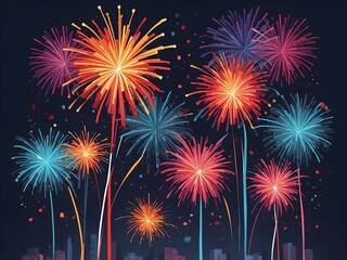 Naklejka premium fireworks background