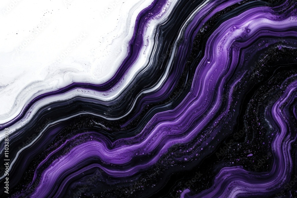 Poster dynamic abstract artwork digital creation purple and black color palette artistic environment modern