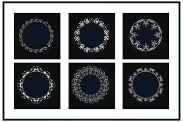 White, Golden, and Black Luxury Mandala Design on Black Background
