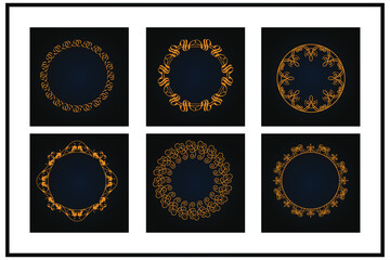 White, Golden, and Black Luxury Mandala Design on Black Background
