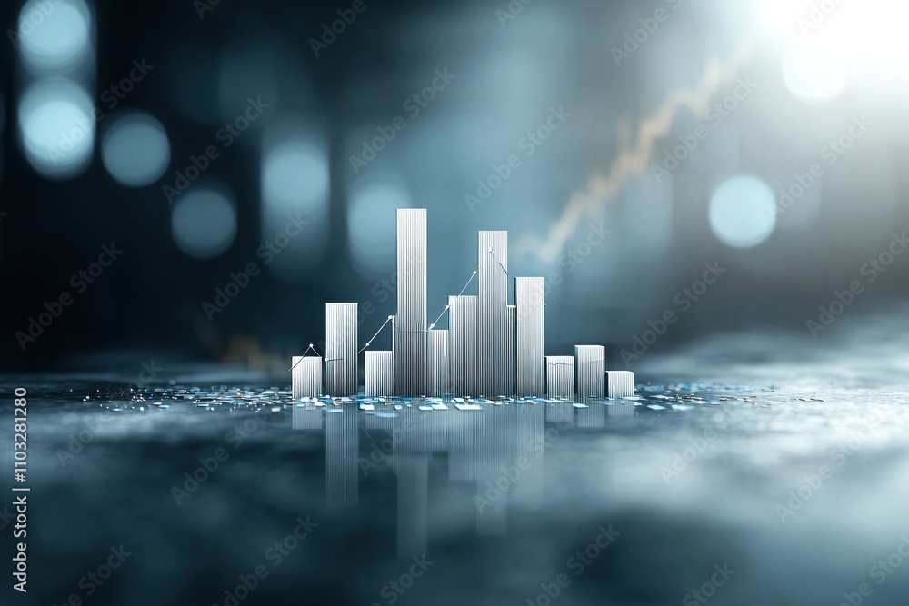 Poster data visualization growth trends in business analytics digital workspace infographic modern environm