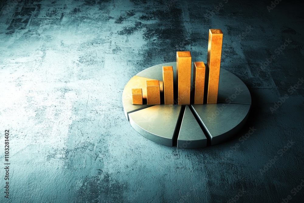 Poster data visualization growth chart business analysis infographic modern office aerial view insights for
