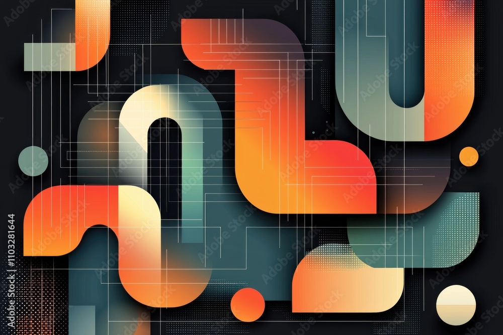 Poster dynamic abstract design digital art visual composition contemporary setting creative perspective mod